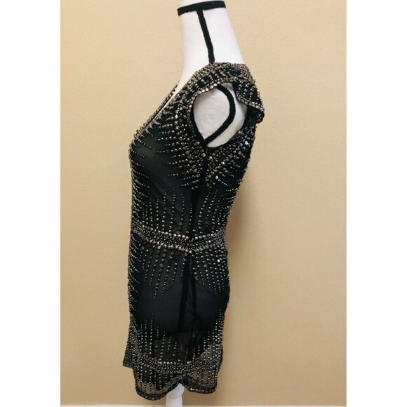 Diamond for Eden Dress HEAVY BEADED studded / SHIRT Designer Dress Size 0 - Picture 2 of 8